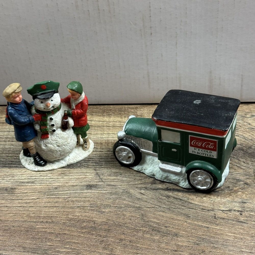 Coca Cola Coke Snowman Town Square Collection Crossing‎ Guard & Kids Truck
